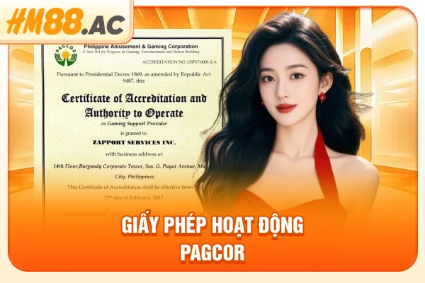 Giấy phép hoạt động PAGCOR